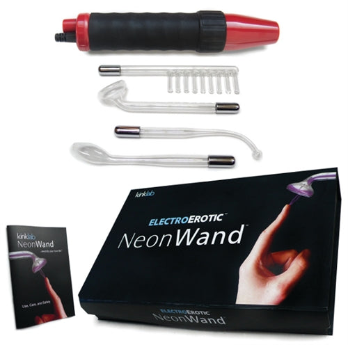 Neon Wand Electrosex Kit - Red and Black Handle  Red Electrode KL-933R