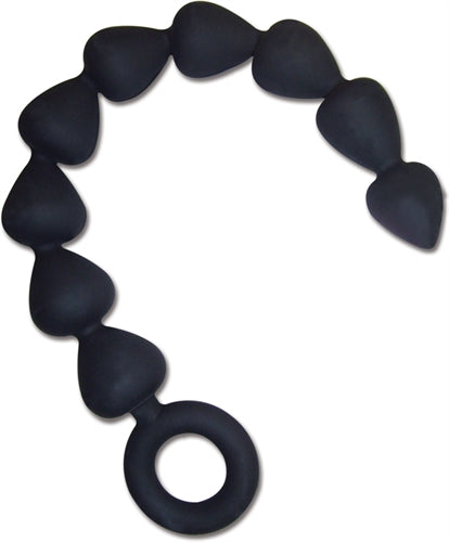 Sex and Mischief Silicone Anal Beads - Black SS100-74