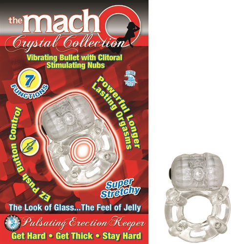The Macho Crystal Collection Pulsating Erection Keeper - Clear NW2238