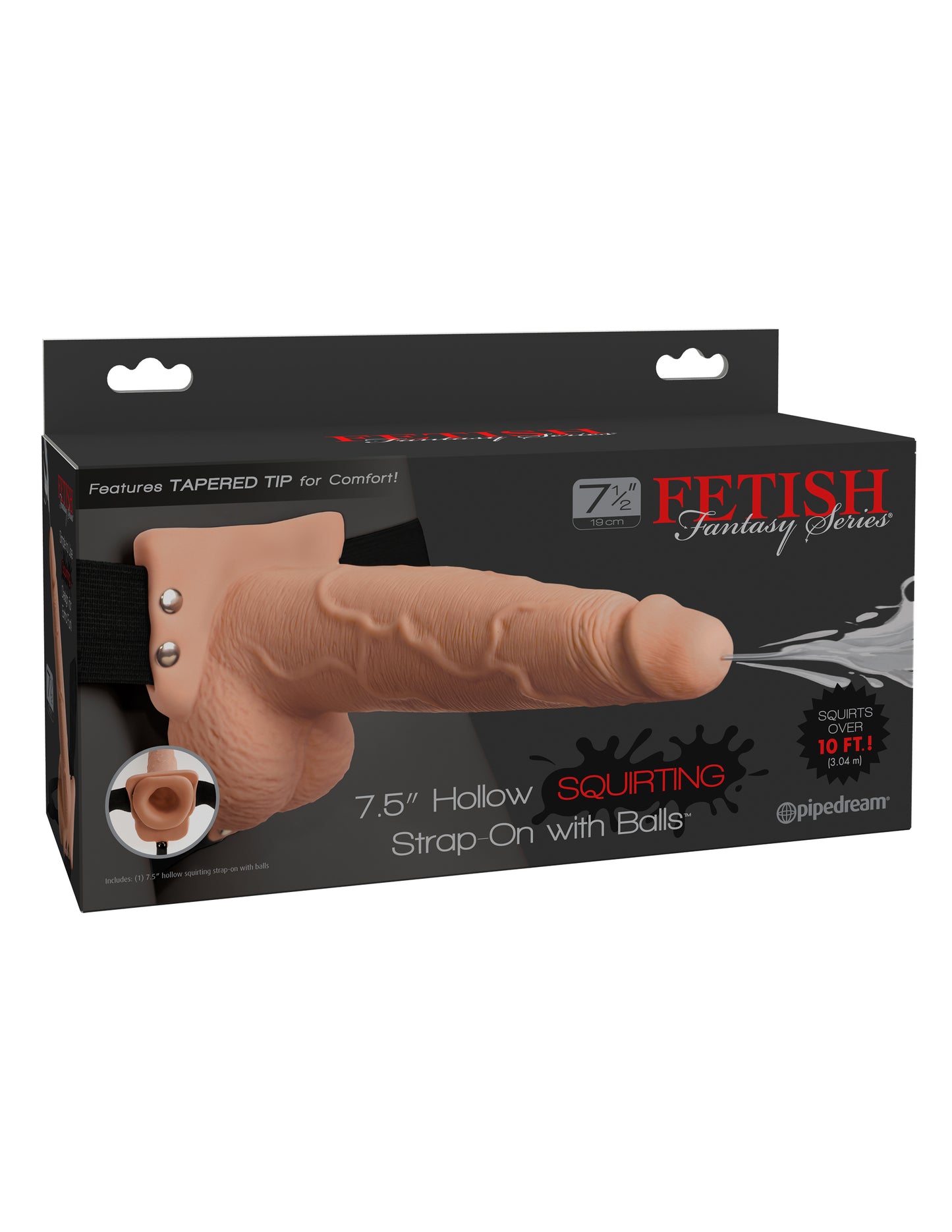 Fetish Fantasy Series 7.5 Inch Hollow Squirting Strap-on With Balls - Flesh PD3397-21