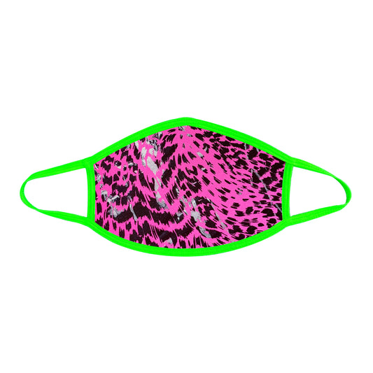 Toxic Kitty Uv Face Mask With Neon Green Trim NN-MSKM-BCHGR2