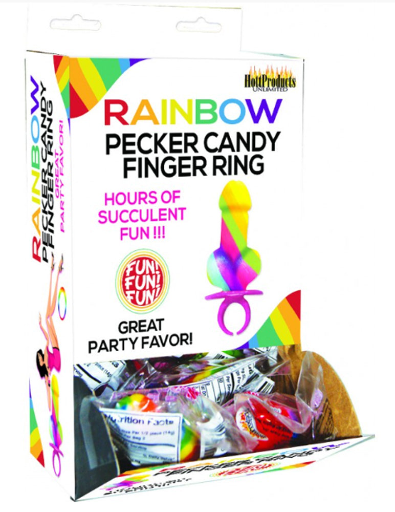 Rainbow Cock Ring Pop - 12 Piece Display HTP2607D