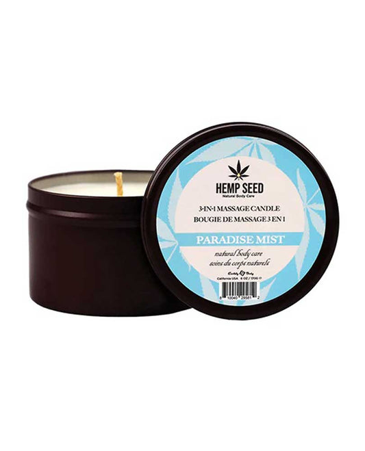 Hemp Seed 3-in-1 Massage Candle - Paradise Mist 6 Oz EB-HSCS023A