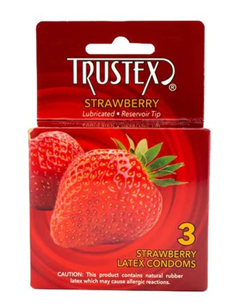 Trustex Flavored Lubricated Condoms - 3 Pack - Strawberry AL-4015