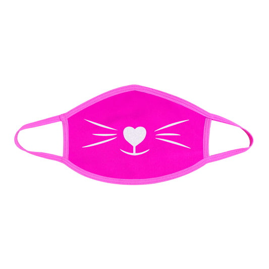 Pretty Kitty White Glitter Neon Uv Pink Face Mask NN-MSKM-WMEPIN